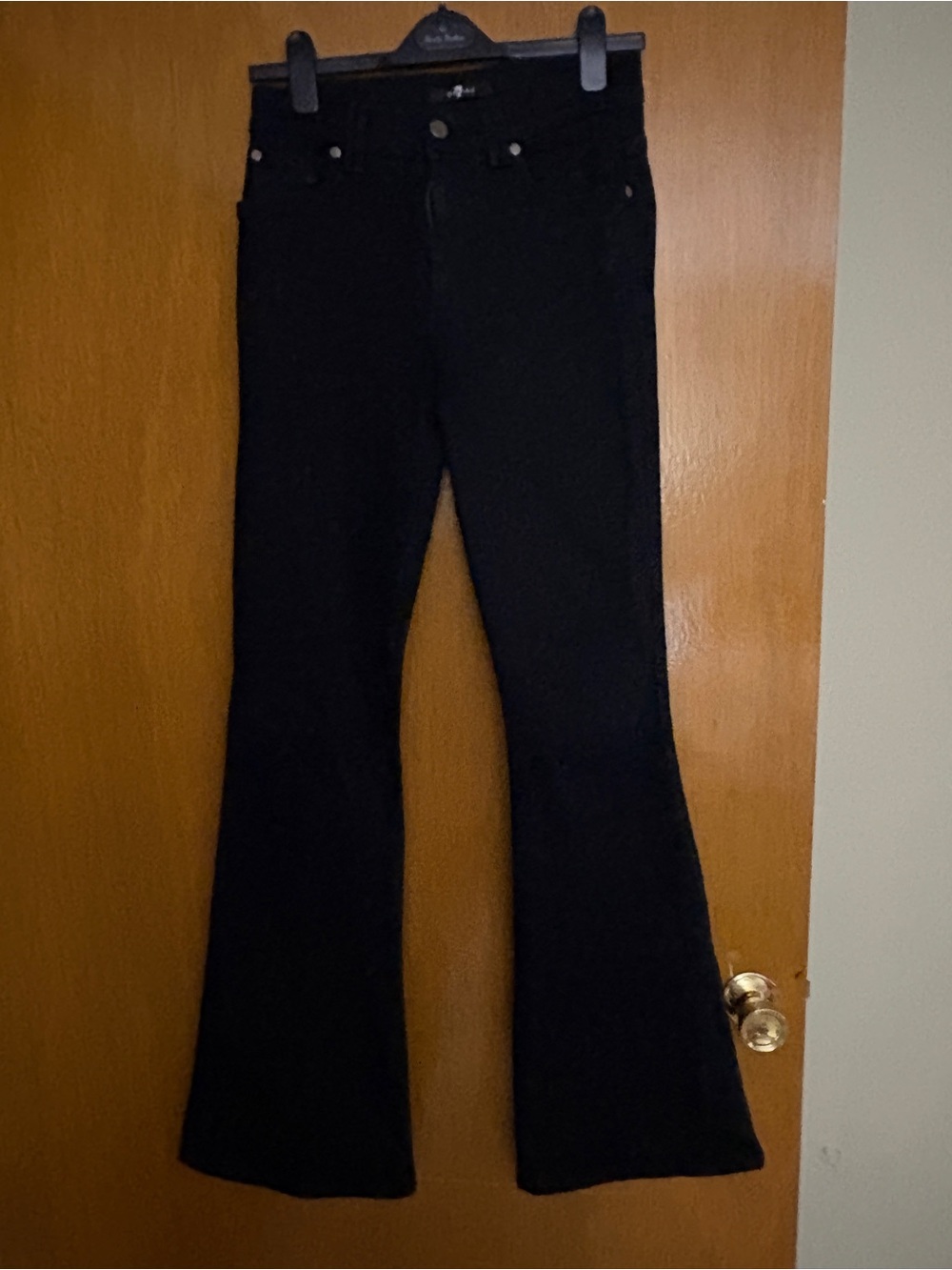 7 For All Mankind Black Flare Jeans